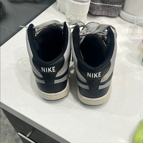 Nike Black and Gray High-Top Athletic Shoes with Padded Collar - Picture 3 of 4